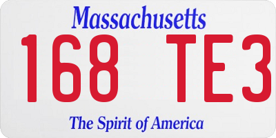 MA license plate 168TE3
