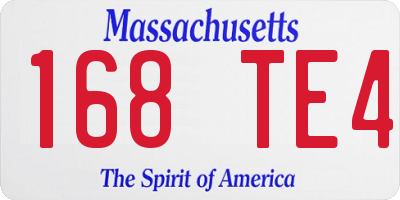 MA license plate 168TE4