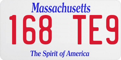 MA license plate 168TE9