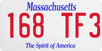 MA license plate 168TF3