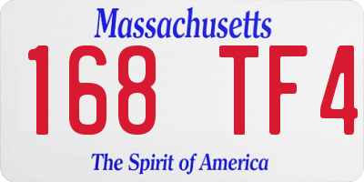 MA license plate 168TF4