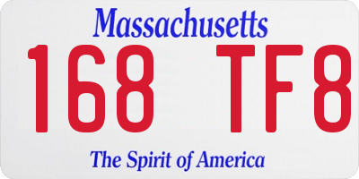 MA license plate 168TF8