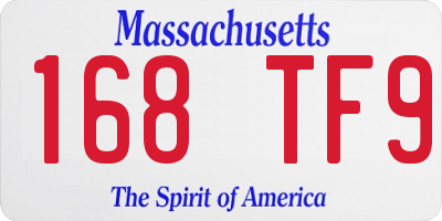 MA license plate 168TF9