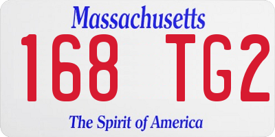 MA license plate 168TG2