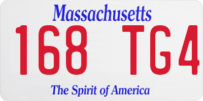 MA license plate 168TG4