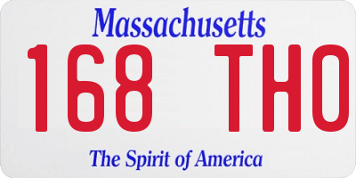 MA license plate 168TH0
