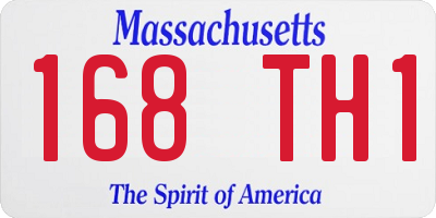 MA license plate 168TH1