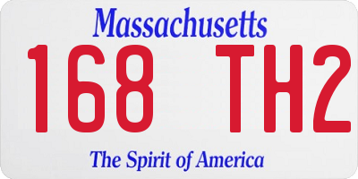 MA license plate 168TH2