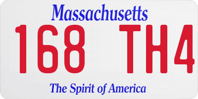 MA license plate 168TH4