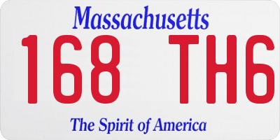 MA license plate 168TH6