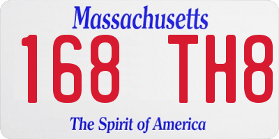 MA license plate 168TH8