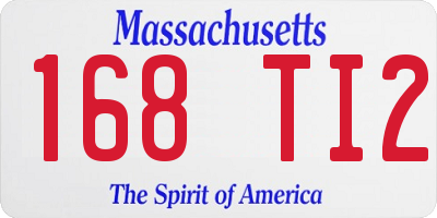 MA license plate 168TI2