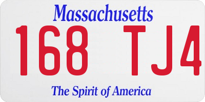 MA license plate 168TJ4