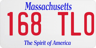 MA license plate 168TL0