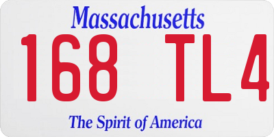 MA license plate 168TL4