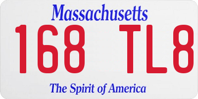 MA license plate 168TL8