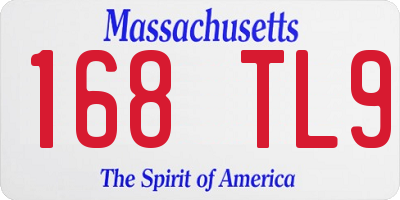MA license plate 168TL9