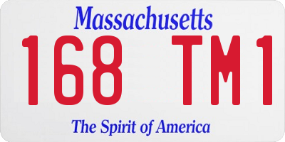MA license plate 168TM1