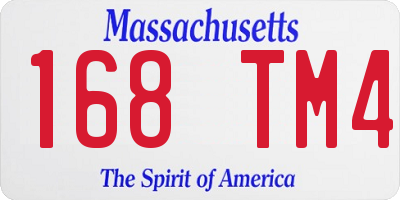 MA license plate 168TM4