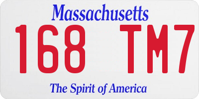MA license plate 168TM7