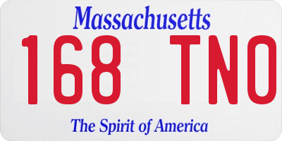 MA license plate 168TN0