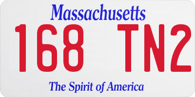 MA license plate 168TN2