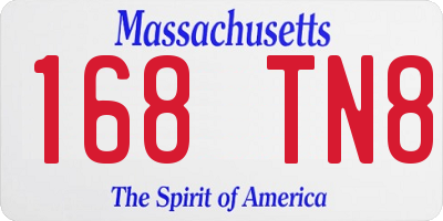 MA license plate 168TN8