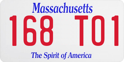 MA license plate 168TO1