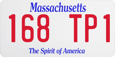 MA license plate 168TP1