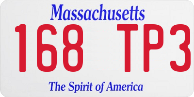 MA license plate 168TP3