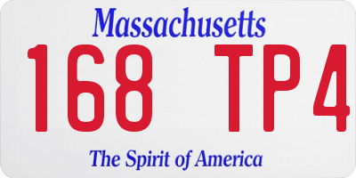 MA license plate 168TP4