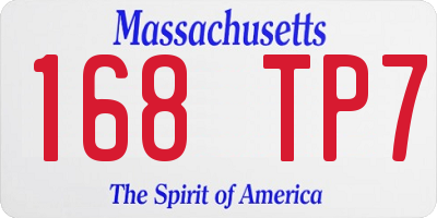 MA license plate 168TP7