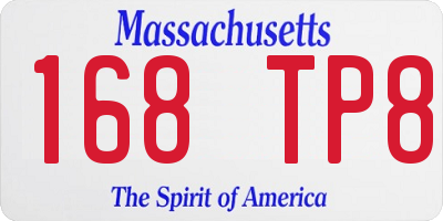 MA license plate 168TP8