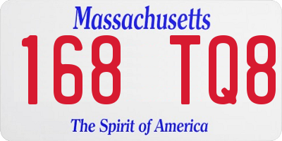 MA license plate 168TQ8
