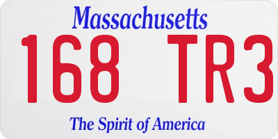 MA license plate 168TR3