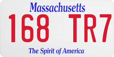 MA license plate 168TR7