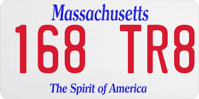MA license plate 168TR8