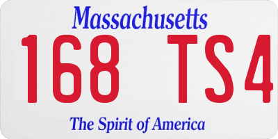 MA license plate 168TS4