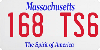 MA license plate 168TS6