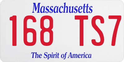 MA license plate 168TS7