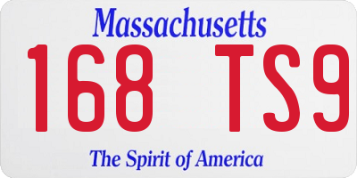 MA license plate 168TS9