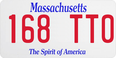 MA license plate 168TT0