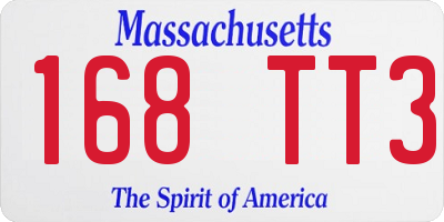 MA license plate 168TT3