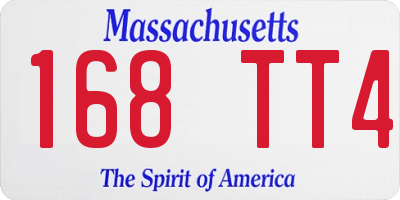 MA license plate 168TT4