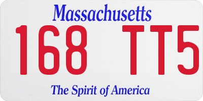 MA license plate 168TT5