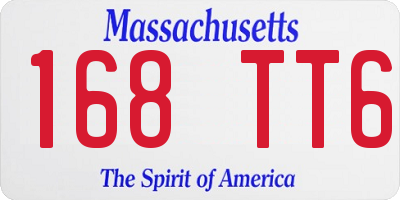 MA license plate 168TT6