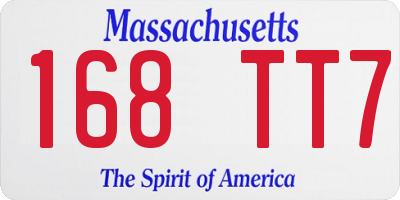 MA license plate 168TT7
