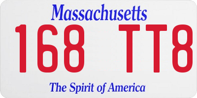 MA license plate 168TT8