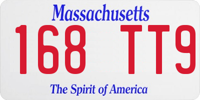 MA license plate 168TT9