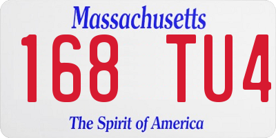 MA license plate 168TU4